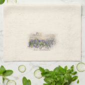 Bluebonnet Field Sketch Wasserfarbe Geschirrtuch (Gefaltet)