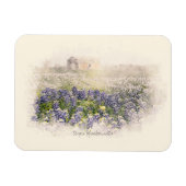 Bluebonnet Field Sketch Wasserfarbe Magnet (Horizontal)