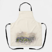 Bluebonnet Field Sketch Wasserfarbe Schürze (Vorderseite)