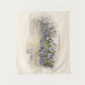 Bluebonnet Field Sketch Wasserfarbe Wandteppich (Vorderseite)