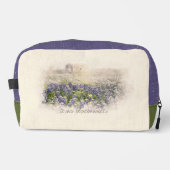 Bluebonnet Field Sketch Wasserfarbe Waschbeutel (Vorderseite)