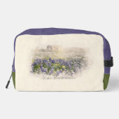 Bluebonnet Field Sketch Wasserfarbe Waschbeutel (Rückseite)