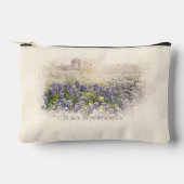 Bluebonnet Field Sketch Wasserfarbe Zubehörtasche (Vorderseite)