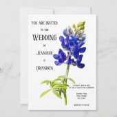 Bluebonnet Floral on White, Einladung zur Hochzeit (Vorderseite)