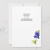 Bluebonnet Floral on White, Wedding Brautparty, Einladung (Rückseite)