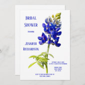 Bluebonnet Floral on White, Wedding Brautparty, Einladung (Vorne/Hinten)