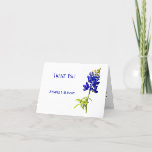 Bluebonnet Floral on White, Wedding Dankeskarte