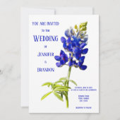 Bluebonnet Floral on White, Wedding Einladung (Vorderseite)