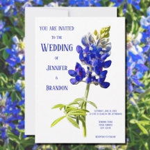 Bluebonnet Floral on White, Wedding