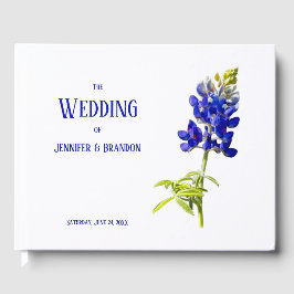 Bluebonnet Floral on White, Wedding Gästebuch