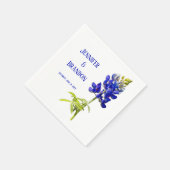 Bluebonnet Floral on White, Wedding Serviette (Ecke)
