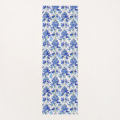 Bluebonnet Floral Pattern Blue and White Yogamatte (Vorderseite)