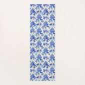 Bluebonnet Floral Pattern Blue and White Yogamatte (Rückseite)