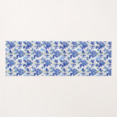 Bluebonnet Floral Pattern Blue and White Yogamatte (Vorderseite (Horizontal))