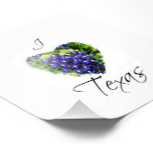 Bluebonnet "I heart Texas" Square Fotodruck (Ecke)