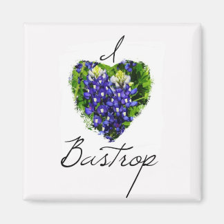 Bluebonnet "I Liebe Bastrop" Square Magnet
