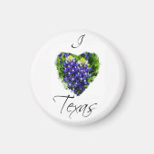 Bluebonnet "I Liebe Texas" Magnet Herzdesign (Vorne)