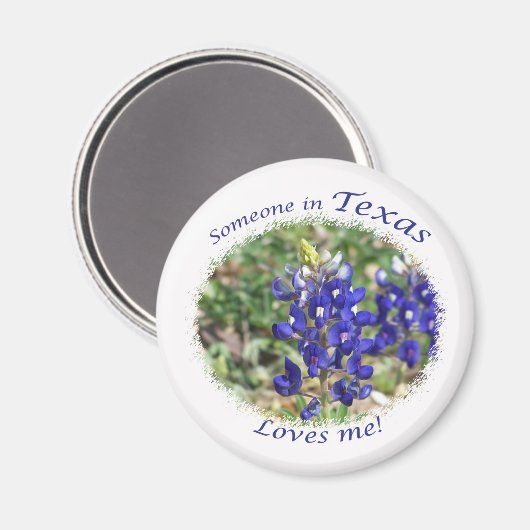 Bluebonnet Jemand in Texas Lieben Me Magnet (Vorderseite/Rückseite)