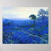 Bluebonnet Landschaft mit Cacti & Mountain Laurel Poster (Vorne)
