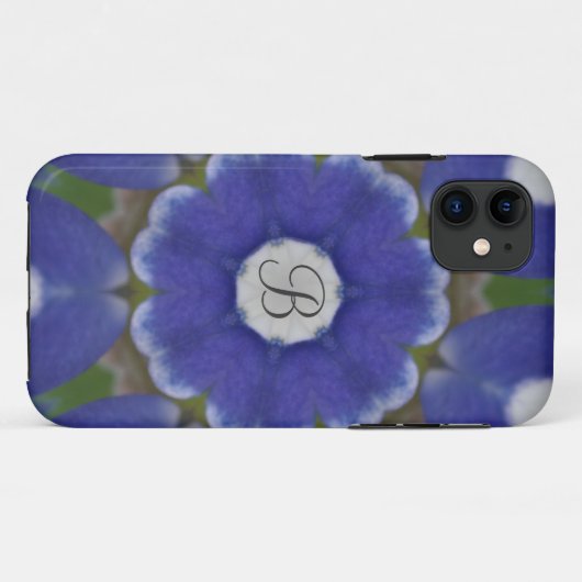Bluebonnet Monogram Case-Mate iPhone Hülle (Rückseite (Horizontal))
