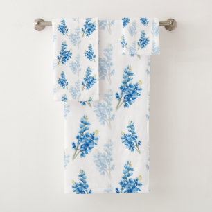 Bluebonnet-Muster Badhandtuch Set