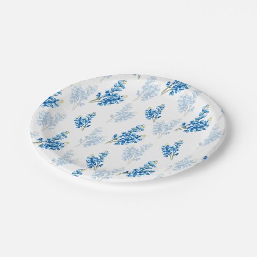 Bluebonnet Muster Pappteller (Schrägansicht)