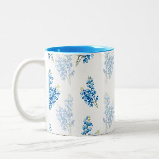 Bluebonnet Muster Zweifarbige Tasse (Links)