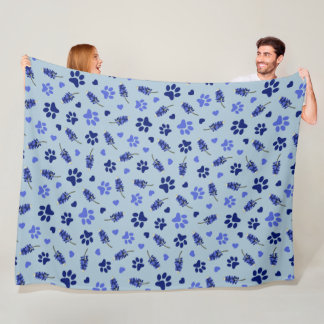 Bluebonnet Pet Lover Blanket - Texas Floral Throw Fleecedecke