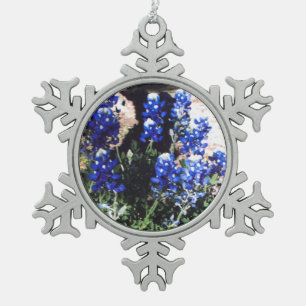 Bluebonnet-Schneeflocke Schneeflocken Zinn-Ornament