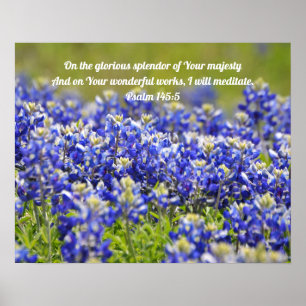 Bluebonnet-Schrifts-Plakat Poster