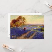 Bluebonnet-Szene mit Mädchen Karte (Vorderseite/Rückseite Beispiel)