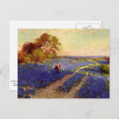 Bluebonnet-Szene mit Mädchen Postkarte (Vorne/Hinten)