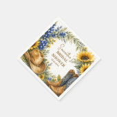 Bluebonnet Texas Sonnenblume Boho Brautparty Serviette (Ecke)