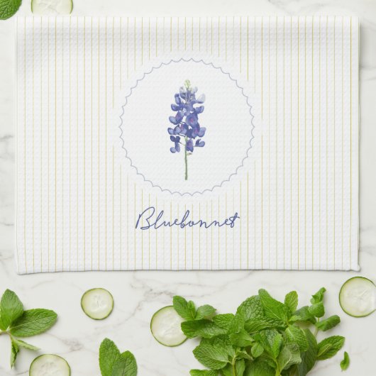 Bluebonnet, Texas Wild Blume Geschirrtuch (Gefaltet)