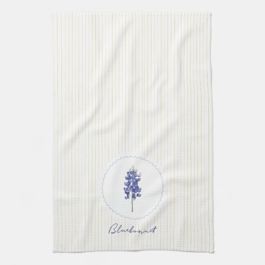 Bluebonnet, Texas Wild Blume Geschirrtuch (Vertikal)