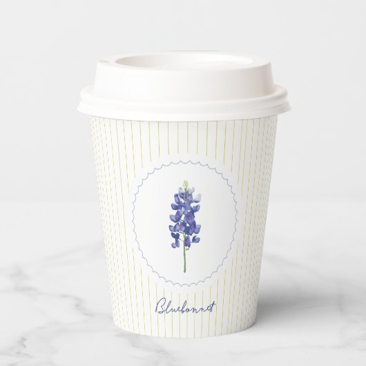 Bluebonnet, Texas Wild Blume Pappbecher (Rückseite)
