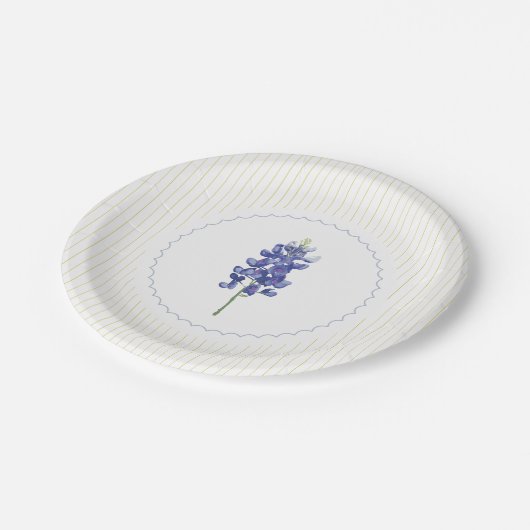 Bluebonnet, Texas Wild Blume Pappteller (Schrägansicht)