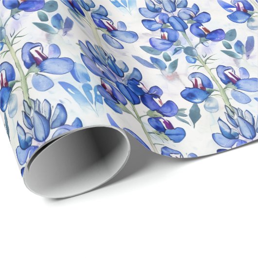 Bluebonnet Texas Wild Blume Pattern Geschenkpapier (Rolleneckpunkt)