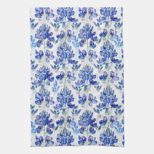 Bluebonnet Texas Wild Blume Pattern Geschirrtuch (Vertikal)