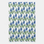 Bluebonnet Texas Wildblume Wasserfarbmuster Geschirrtuch (Vertikal)