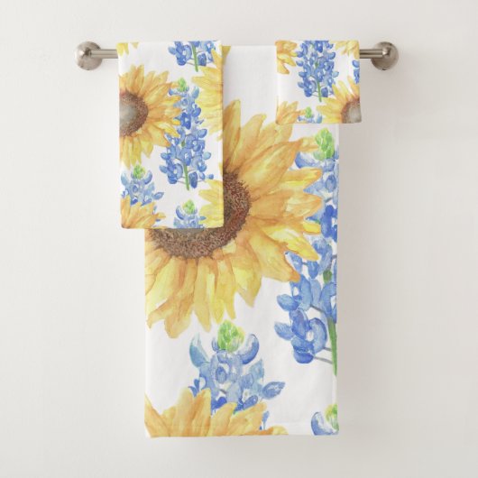 Bluebonnet und Sonnenblumen Badhandtuch Set (Insitu)