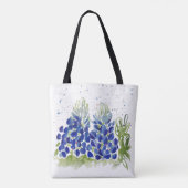 Bluebonnet Wasserfarbe Totbeutel Tasche (Rückseite)