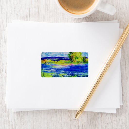 Bluebonnet-Wildblumen Adressaufkleber (Insitu)