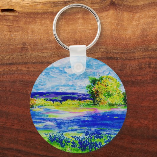 Bluebonnet-Wildblumen Schlüsselanhänger (Vorderseite)