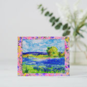 Bluebonnet-Wildblumen-Tropfen Postkarte (Stehend Vorderseite)