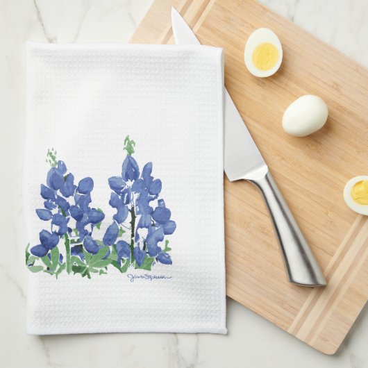 Bluebonnet Wilde Blume, Texas-Blume Geschirrtuch (Viertel Falte)