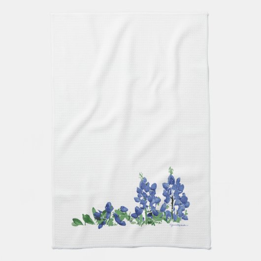 Bluebonnet Wilde Blume, Texas-Blume Geschirrtuch (Vertikal)