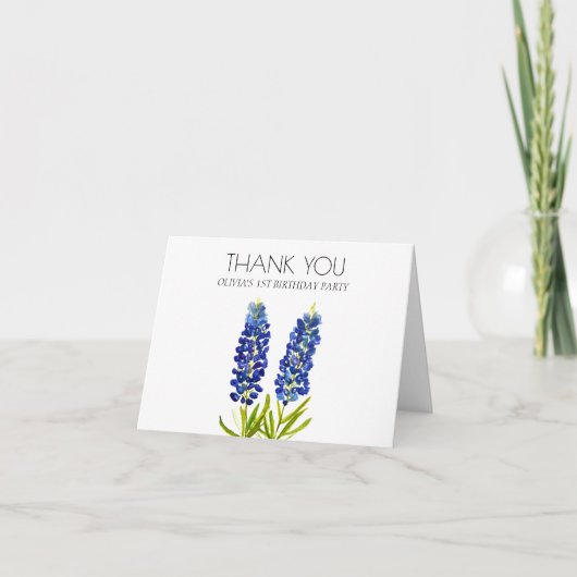 Bluebonnets 1. Geburtstagsfeier Danke (Vorderseite)
