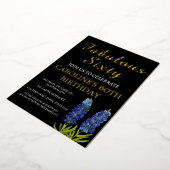 Bluebonnets 60. Geburtstag Blue Gold Chic Glam Folieneinladung (Gedreht)