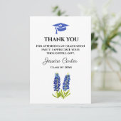 Bluebonnets Abschluss Vielen Dank Begleitkarte (Stehend Vorderseite)